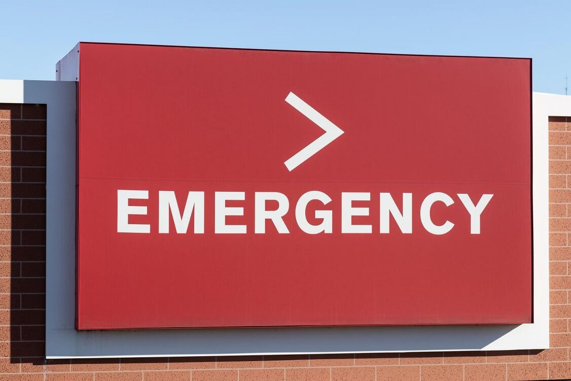 Emergency sign for hospital - symbol of catastrophic injury