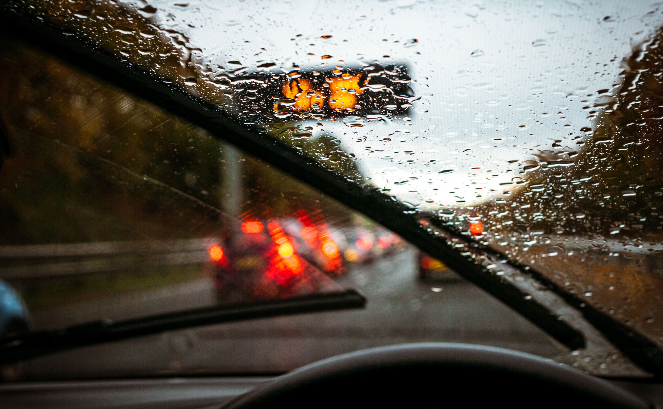 raining while driving
