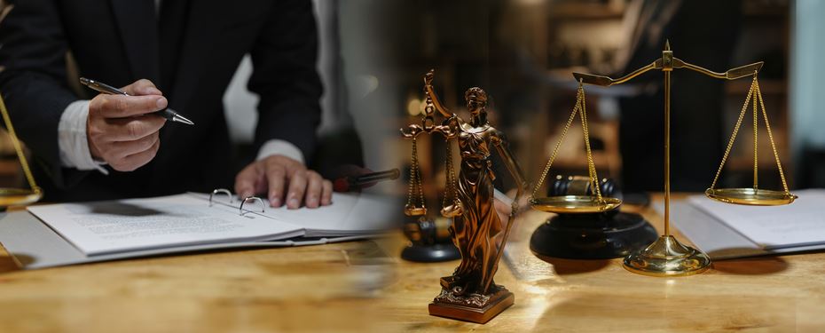 Lawyers having Concepts of Legal services at the law office