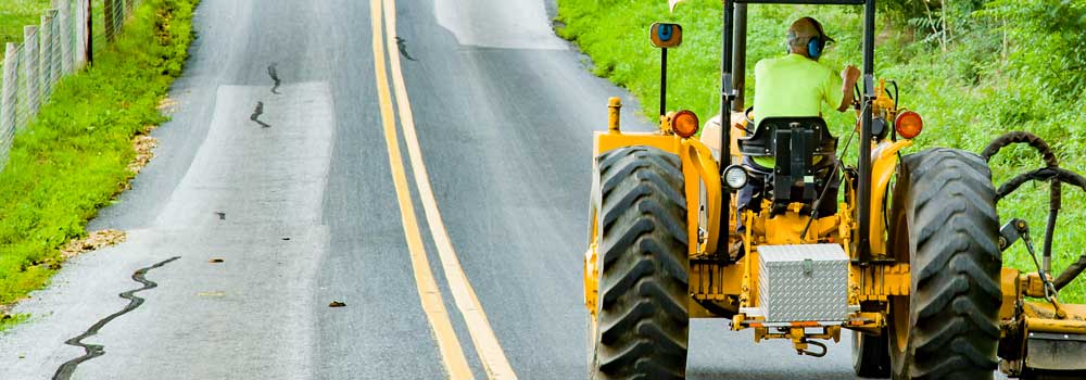 Tractor on the road